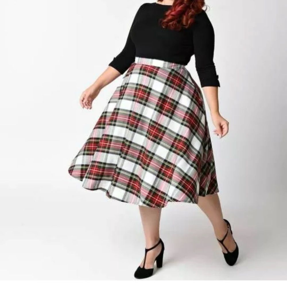 Hell Bunny “vixen” high waisted plaid skirt